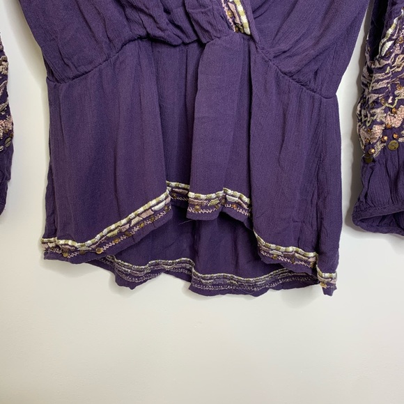 Free People stitch up your heart beaded wrap top - Picture 7 of 8